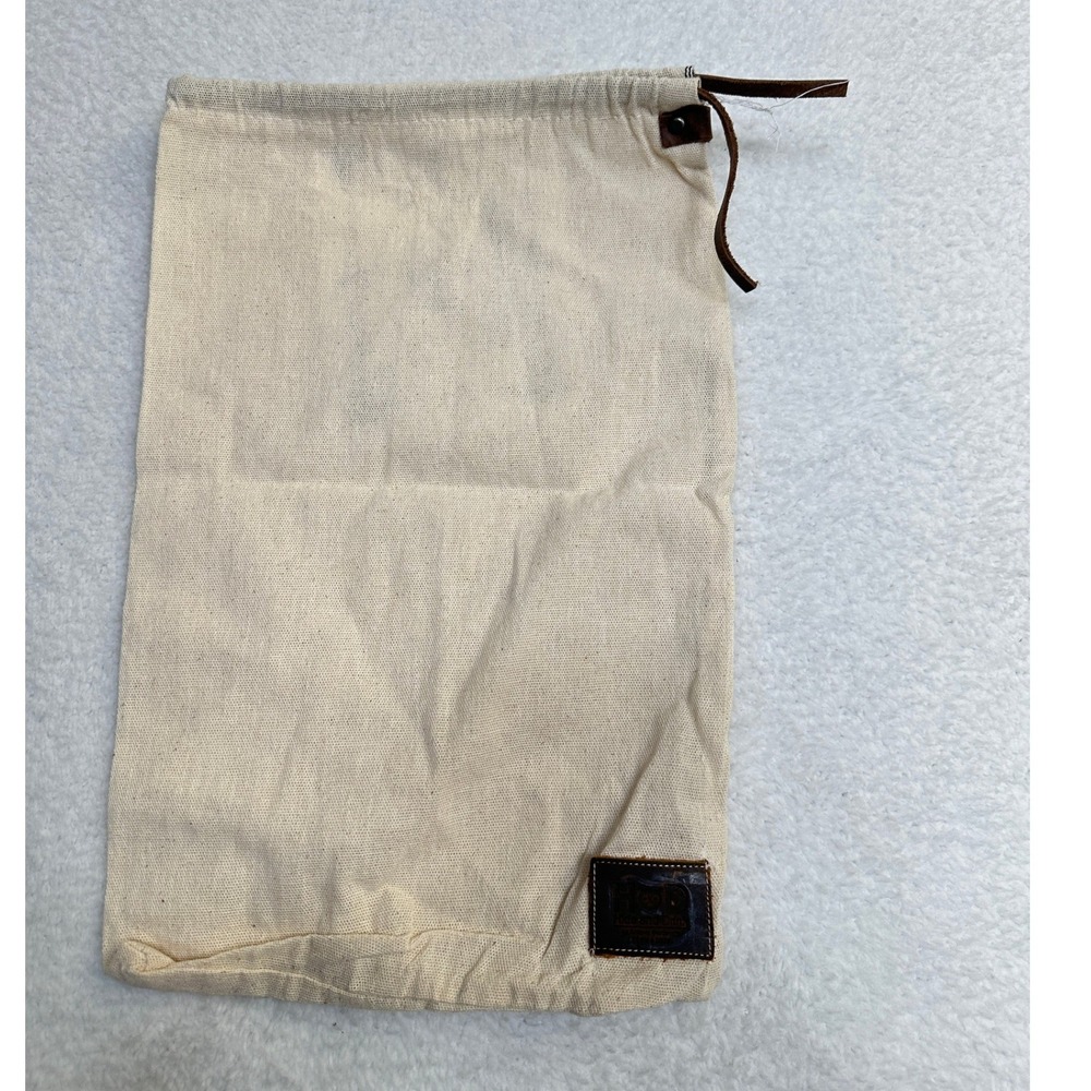 Hide and Drink dust Pouch Bag Natural Linen Hand made-Leather Drawstring-14 x 9"